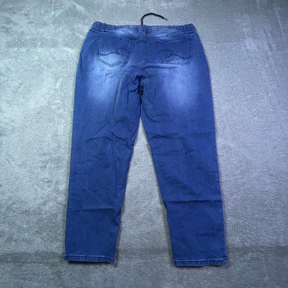 Silver Crush Womens 2X Blue Denim Jogger Pants Drawstring Waist‎ Casual Everyday - Picture 12 of 16